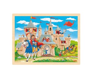 Puslespill - Goki Wooden Jigsaw Puzzle Knight's Castle 96 pcs. Tre - 57335