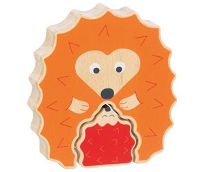 Puslespill - Goki Wooden Puzzle Standing Hedgehog 2 pcs. Tre - 57331