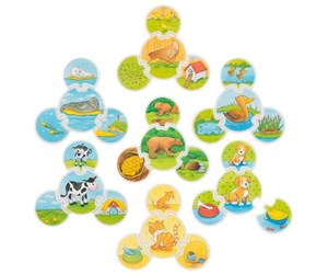 Puslespill - Goki Wooden Puzzle Game Animals 28 pieces. Tre - 56811