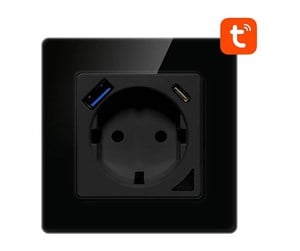 Smarthus - Avatto Smart WiFi Wall Socket N-WOT10-USB-B TUYA USB USB-C (black) - N-WOT10-USB-B