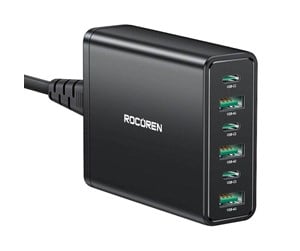 Mobil - Adaptere og ladere - Rocoren power charger 3x USB-C 3x USB-A 60W (black) - RCCT3P3A-NLZA01