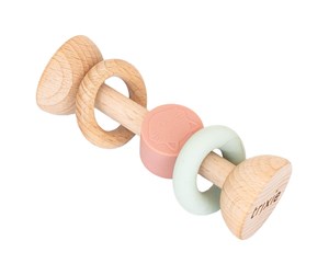 Babyleker - Trixie Wooden Silicone Rattle - Mrs. Cat - 36-239