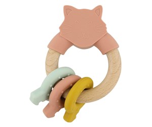 Babyleker - Trixie Wooden Silicone Activity Ring - Mrs. Cat - 36-252