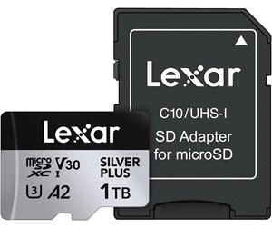 Minnekort - Lexar Professional Silver Plus MicroSD/SD - 205MB/s - 1TB - LMSSIPL001T-BNANG