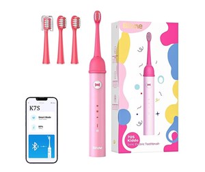 Elektrisk tannbørste - Bitvae Elektrisk tannbørste Sonic toothbrush for kids with app and tip set K7S (pink) - K7S pink