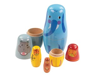 Babyleker - Tidlo Wooden Matryoshka Jungle Animals Stackable 10 pcs. - T0533