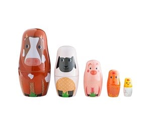 Babyleker - Tidlo Wooden Matryoshka Farm Animals Stackable 10 pcs. - T0532