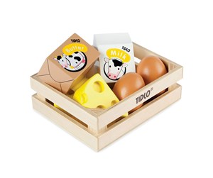 Treleker - Tidlo Wooden Eggs and Milk in a crate - T0103