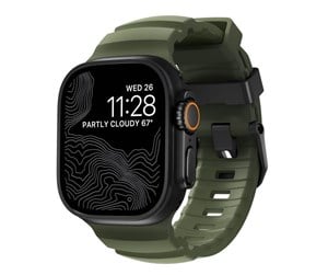 Smartklokke - Tilbehør - Nomad Rocky Point Band for Apple Watch 49/45/44/42mm - Black/Forest - NM014797858