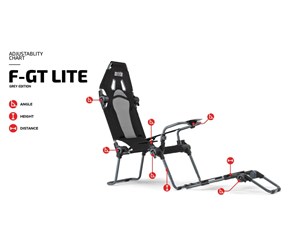 Spill - Tilbehør - Next Level Racing F-GT Lite Formula and GT Foldable Simulator Cockpit- Grey - NLR-S015GR