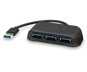 USB-hub - Speed-Link SNAPPY EVO USB-hub - USB 3.1 - 3 porter - Svart - SL-140109-BK