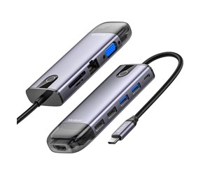 USB-hub - Mcdodo HU-7740 6w1 USB-C Hub (USB-C HDMI USB3.0*2 SD TF) USB-hub - USB 3.0 - 6 porter - Grå - HU-7420