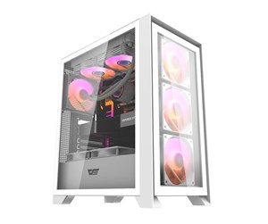 Kabinett - Darkflash Computer case DRX70 GLASS + 4 RGB fans ( - Kabinett - Miditower - Hvit - DRX70 GLASS WHITE