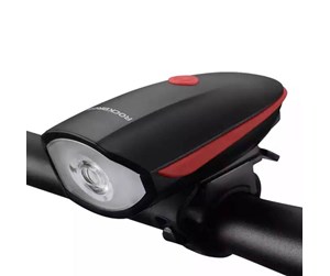 Lommelykter  - Rockbros Bicycle electronic bell and light 7588 (black and red) - 7588-R