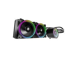 Prosessor-kjøler - Darkflash PC Water Cooling AiO TR240 RGB 2x 120x120 (black) - CPU Vannkjøling - Max 32 dBA - TR240 Black