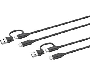 Spill - Tilbehør - Speed-Link STREAM Play + Charge USB-C/A to USB-C Cable Set - Black - Charging cable for wireless game controller - Sony PlayStation 4 - SL-460101-BK