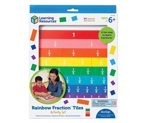 Lek & Lær - Learning Resources Rainbow Fraction Tiles With Tray - LER 0615