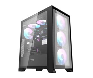 Kabinett - Darkflash Computer case DRX70 GLASS + 4 RGB fans (black) - Kabinett - Miditower - Svart - DRX70 GLASS BLACK