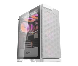 Kabinett - Darkflash DK361 computer case + 4 fans (white) - Kabinett - Miditower - Hvit - DK361 White