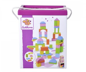 Babyleker - Eichhorn Wooden Blocks Colored 75pcs. - 100088011