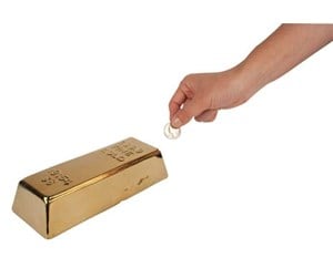 Dekorasjon - Kikkerland Ceramic Gold Bar Coin Bank (PB17) - PB17