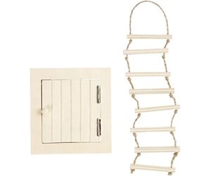 Byggesett - Creativ Company Mini Wooden Attic Hatch and Rope Ladder - 55977