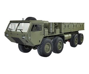 Fjernstyrt - Amewi US Military Truck 8x8 RTR 1:12 With Loading Area - Green - 22389