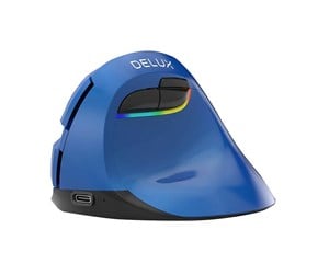 Mus - DeLUX Wireless Vertical Mouse M618Mini BT4.0 + 2.4Ghz 4000DPI RGB (blue) - Ergonomisk mus - 6 - Blå - M618 Mini BLUE