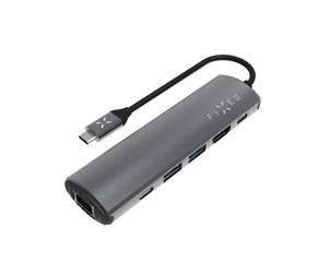 Dokkingstasjon - FIXED HubPro 6in1 Multiport USB-C Hub 4K/6OHz - Space Grey - FIXHU-P-GR