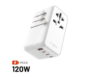 Mobil - Adaptere og ladere - FIXED Travel Charger USB-C/USB-A 120W EU/UK/USA/AUS White - FIXCT120-3C1A-WH