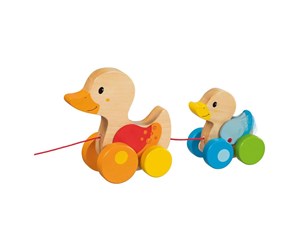 Babyleker - Goki Wooden Pull Animal Family Duck - 54879