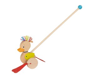 Babyleker - Goki Wooden Push Figure Duck - 54882