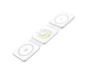 Mobil - Adaptere og ladere - Essager Magnetic wireless charger EWXCX3-NMC02 3w1 15W (white) - EWXCX3-NMC02