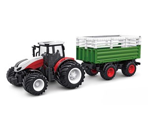 Fjernstyrt - Amewi RC Tractor with Livestock Trailer 1:24 RTR - 22601