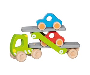 Babyleker - Goki Wooden Car Transporter with 2 Vehicles - 55860