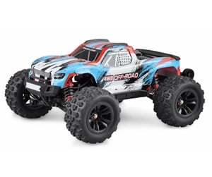 Fjernstyrt - Amewi Hyper Go Monster Truck Brushless 4WD 1:16 RTR Blue/White - 22627