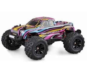 Fjernstyrt - Amewi Hyper GO Monstertruck Brushless 4WD 1:16 RTR Blue/Red - 22628