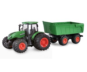 Fjernstyrt - Amewi RC Tractor with Tipping Trailer 1:24 RTR Green - 22635