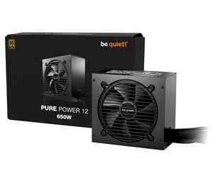 Strømforsyning (PSU) - be quiet! PURE POWER 12 650W Strømforsyning (PSU) - 650 Watt - 120 mm - ATX 3.1 - 80 Plus Gold sertifisert - BP002EU