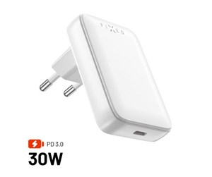 Mobil - Adaptere og ladere - FIXED Slim GaN 90° Super Fast 1x USB-C charger 30W - White - FIXCG30S-C-WH