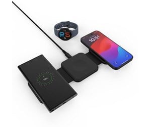 Mobil - Adaptere og ladere - FIXED Flex Samsung 3in1 Foldable wireless charger - Black - FIXFLE-SA-BK