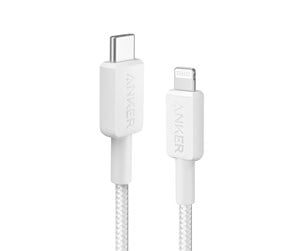 USB - Anker 322 USB-C to Lightning Cable (0.9m Braided) - White - A81B5G21