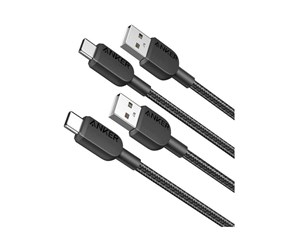 USB - Anker 310 USB-A to USB-C Cable (0.9m Braided)-2pack - Black - B81G5011