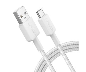 USB - Anker 322 USB-A to USB-C Cable (1.8m Braided) - White - A81H6G21