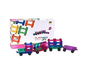 Byggesett - Playmags 3D magnetic train blocks 155 set of 20 pieces - 155