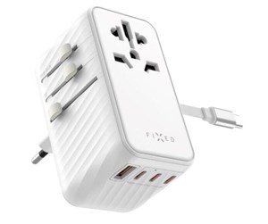 Mobil - Adaptere og ladere - FIXED Travel Charger USB-C/-A 85W EU/UK/USA/AUS - White - FIXCT85-4C1A