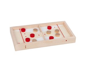 Brettspill & Puslespill - Goki Wooden Puck Shooting Game Table 2in1 11 pcs. - 56635