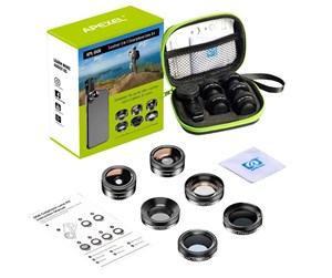 Mobil - Andre tilbehør - APEXEL Mobile lens kit APL-DG6V2 6 in 1 universal (black) - APL-DG6V2