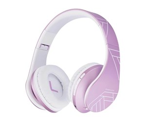 Hodetelefoner - PowerLocus Wireless Headphones for kids P2 (pink-white) - pwl-p2kids-metalpurp