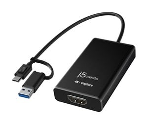 Input-adapter - j5create JVA11 - video capture adapter - USB 3.2 Gen 1 USB-C 3.2 Gen 1 - JVA11-N